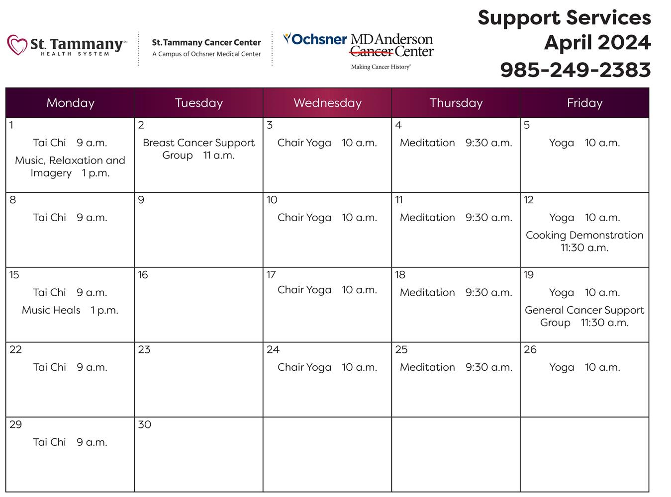 st tammany cancer center april 2024